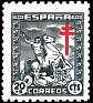 Spain 1944 Pro Tuberculous 20 + 5 CTS Green Edifil 985. 985. Uploaded by susofe